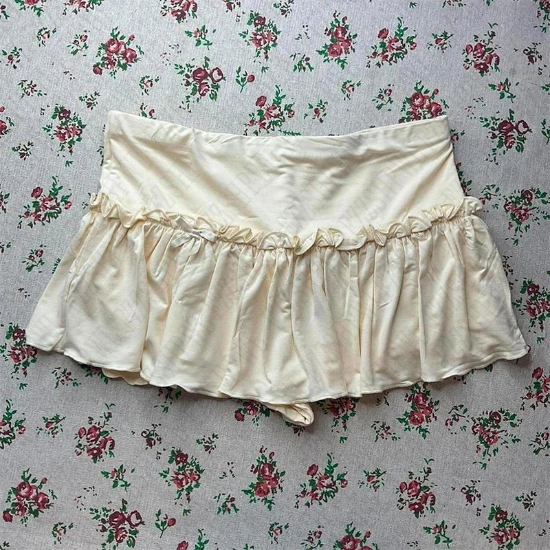 Aiertu summer inspo Y2K Cute Women Skirt Retro Hip-hop Sweet Bow Fashion Streetwear Summer Sweetheart Campus Harajuku Casual Solid Color Mini Skirt Aiertu