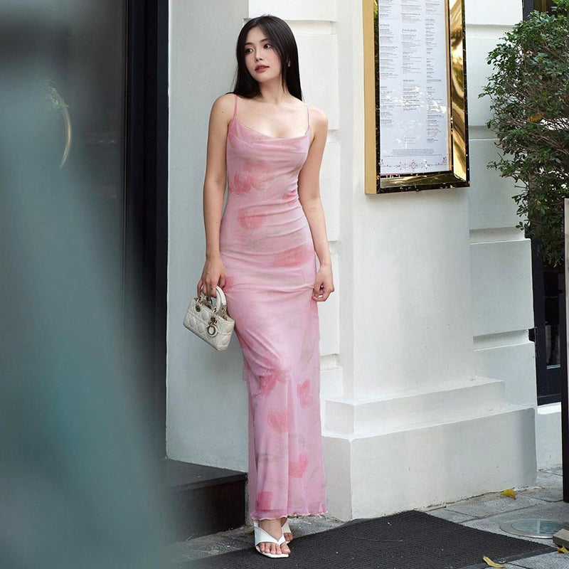 Aiertu  -Lennix Mesh Maxi Dress aiertu