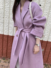 Aiertu  -  layered look inspo Faux Fur Parka Women Casual Loose Chic Lace Up Long Coats Female Solid Soft Warm Turndown Collar Fashion Outwears Lady Aiertu