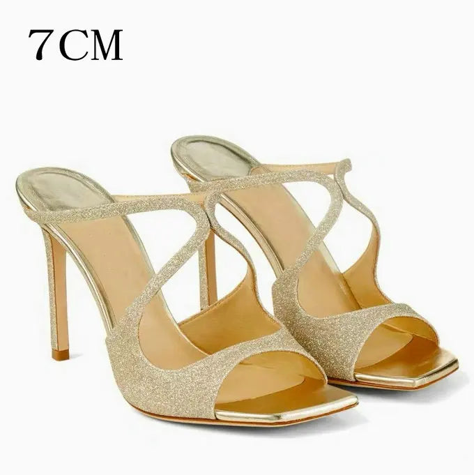 Aiertu  -   Luxury Sandals New Thin Heel Light Pink Open Toe Square Fish Mouth High Heel Sandal Woman Shoes Aiertu