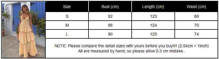 Aiertu  -  layered look inspo Femmale Yellow Sexy V-neck High Waist Bodycon Long Dresses Women Backless Lace Up Multi Layer Maxi Dress 2025 Casual Party Wear Aiertu