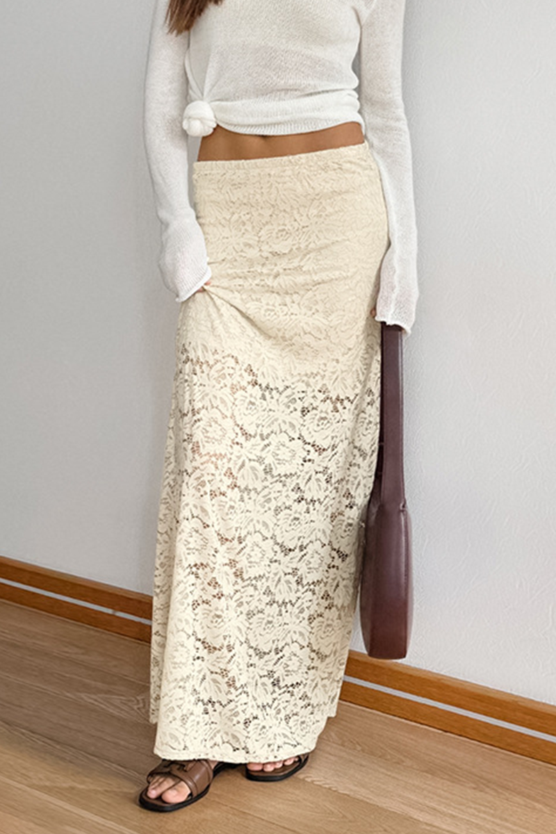 Aiertu  -Sexy Lace Straight Solid Color Bottoms aiertu