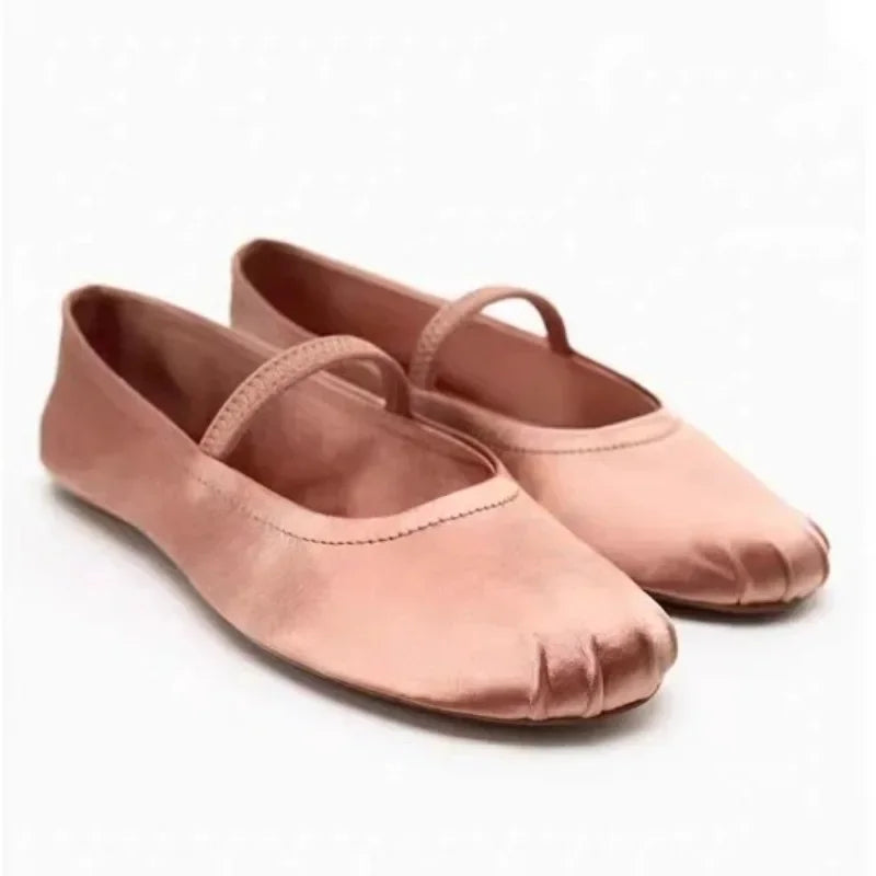 Aiertu  -  Designer Women Mary Jane Shoes Soft Sole Casual Outdoor Autumn High Quality Silk Shallow Ladies Ballet Flats Zapatos Mujer Aiertu