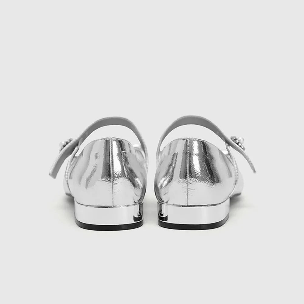 Aiertu  -  New Ladies Shoes on Sale Mary Janes Women's High Heels Round Toe Bow Tie Dress Pumps Women Buckle Strap Crystal Med Heel Shoes Aiertu