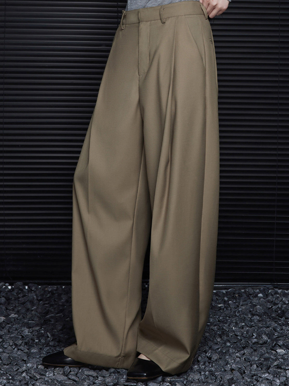 Aiertu  Pleated Draped Pants Without Belt shopify