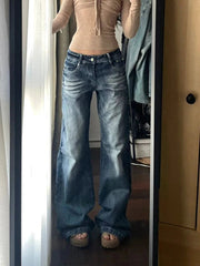 Aiertu  Streetwear Y2K Jeans Women Loose Mid Waist Casual Denim Pants Vintage American Harajuku Lady All Match Trousers Spring New Aiertu