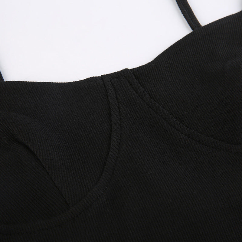 Aiertu - Black Bodycon Ribbed Maxi Dress Aiertu