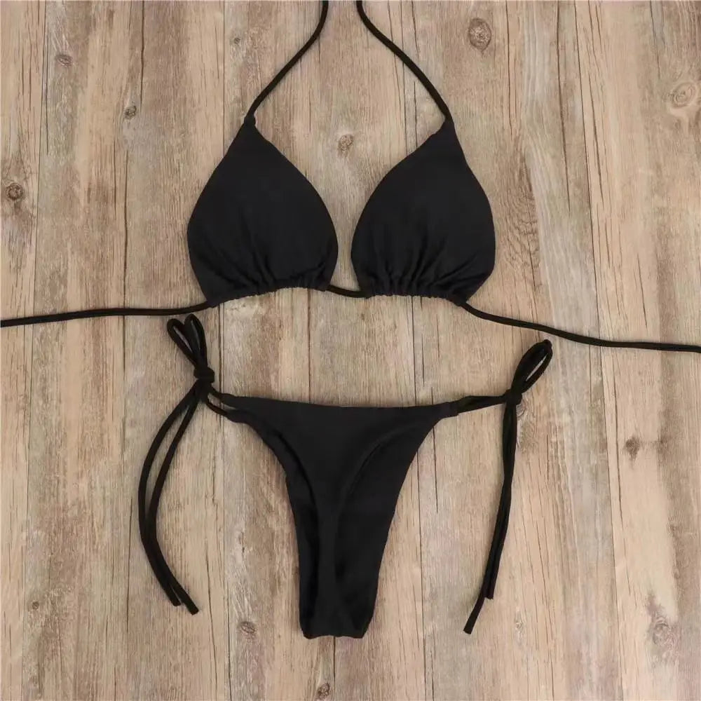 Aiertu  -  New Fashion Harajuku Printed Swimwear Bikini Set Sponge Padded Chest Three point Adjustable Bathing Suit Women Sexy and Cute Aiertu