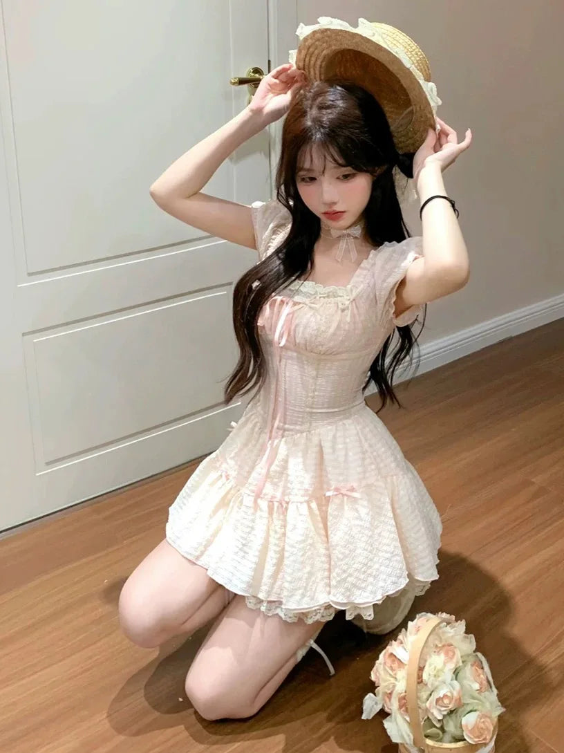 Aiertu   Vanilla Glow Sweet Coquette Dress Aiertu