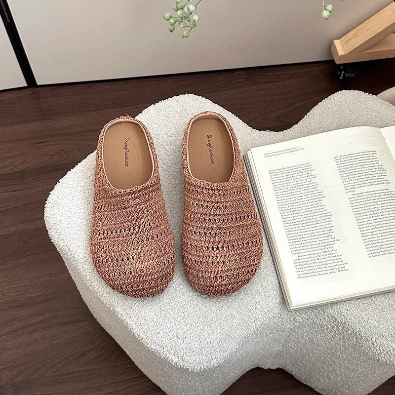 Aiertu  -  Summer Breathable Hollow Out Women Mules Slippers Fashion Slip On Singbacks Shoes Ladies Casual Dress Slides Aiertu