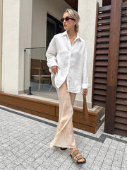 Aiertu  -  Casual Solid Color Blouses Autumn New Women Single Breasted Long Sleeve Shirts Female Simple Fashion Turndown Collar Blouse 2026 Aiertu