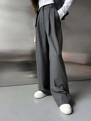 Aiertu  -  Wide Leg Pants Spring Summer New Women's Solid Color Fashion High Waist Trousers Office Lady Chic Loose Suit Pants Aiertu