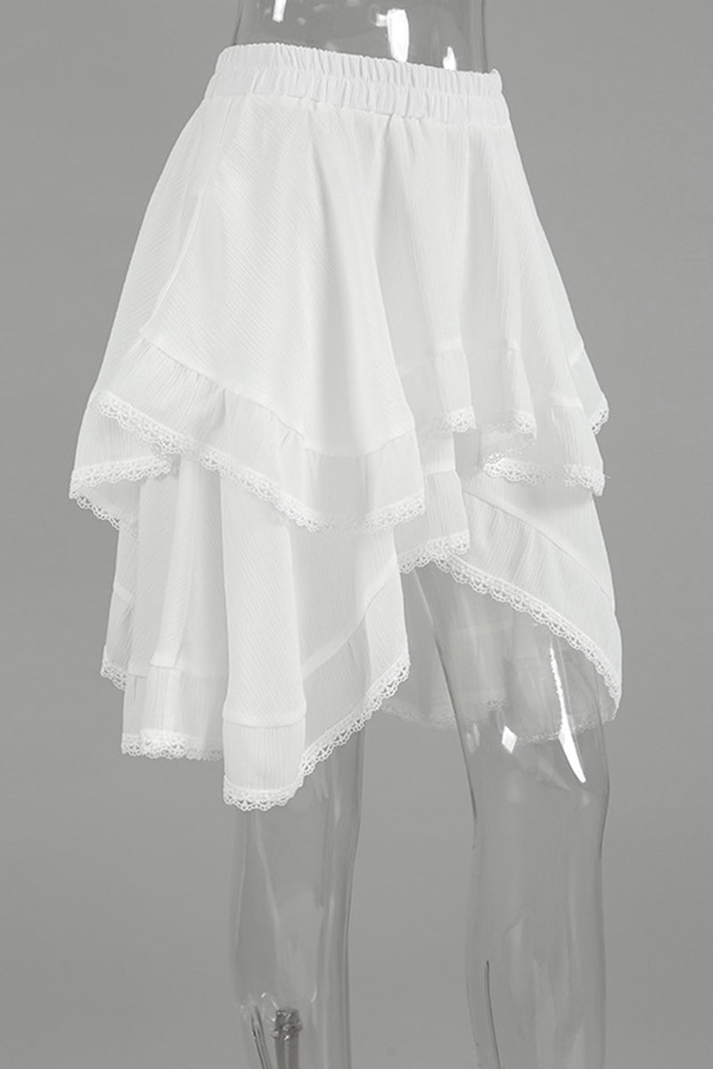 Aiertu  -Casual Daily Lace Irregular Loose High Waist Bottoms aiertu