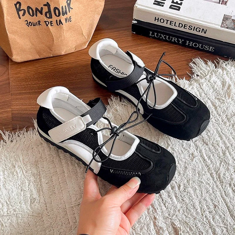 Aiertu  -  Women Shoes Sneakers Casual Flats Canvas Shoes Lace Up Summer Trend Dress Zapatos Mujer Breathable Shallow New Ladies Shoes Aiertu