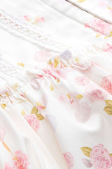 Aiertu  -Floral Print Ruched Tie Up Zipper Corset Slip Mini Dress aiertu
