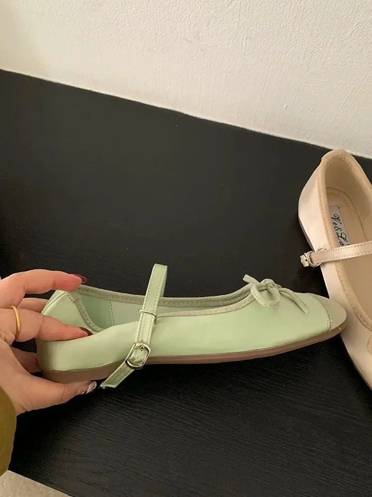 Aiertu  -  Women Flat Shoes Fashion Round Toe Shallow Slip On Ladies Soft Ladies Mary Jane Ballerinas Flat Heel Casual Ballet Sho Aiertu