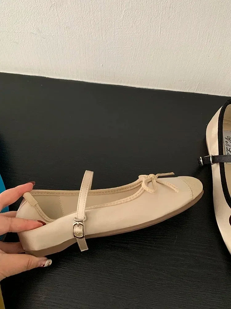 Aiertu  -  Women Flat Shoes Fashion Round Toe Shallow Slip On Ladies Soft Ladies Mary Jane Ballerinas Flat Heel Casual Ballet Sho Aiertu