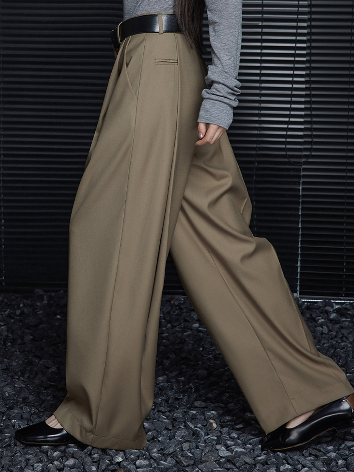 Aiertu  Pleated Draped Pants Without Belt shopify