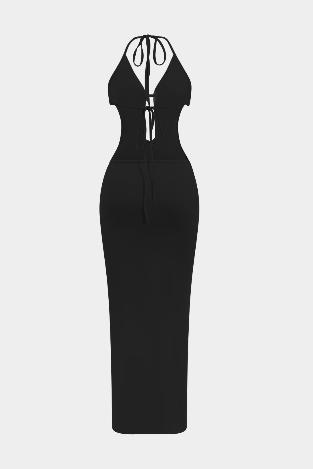 Aiertu  -Ruffle Cut Out Tie Up Backless Maxi Dress aiertu