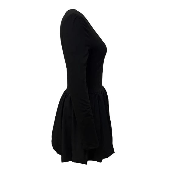 Aiertu Women's Fashion Autumn & Winter Long Sleeve Slim Sexy Flower Bud Hem Suspender Dress Female High Waist Sweet Sexy Mini Dresses Aiertu