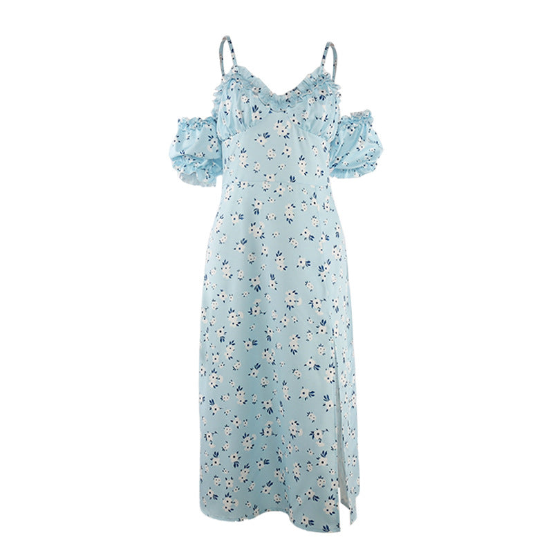 Aiertu - Sexy V-neck Fungus Edge Tube Midi Dress Aiertu