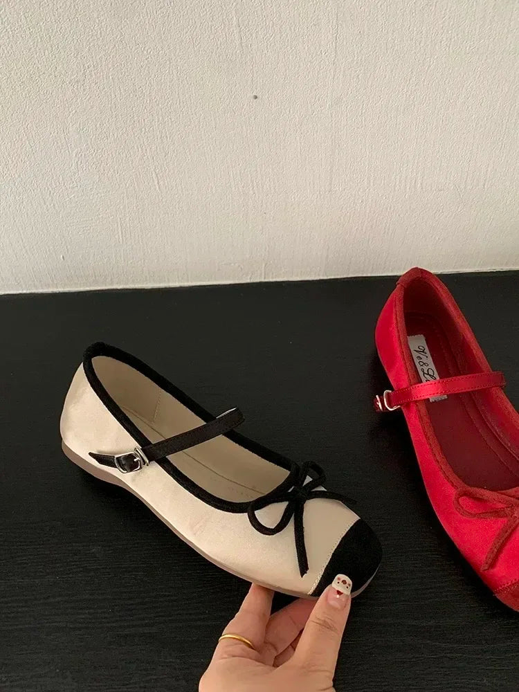 Aiertu  -  Women Flat Shoes Fashion Round Toe Shallow Slip On Ladies Soft Ladies Mary Jane Ballerinas Flat Heel Casual Ballet Sho Aiertu