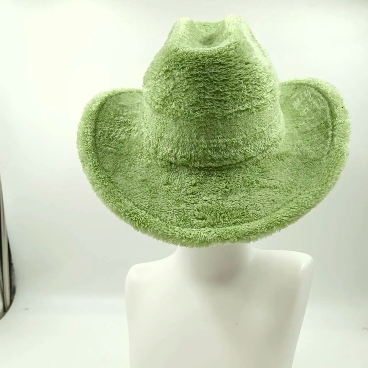 Aiertu  -  Fedora Hat Emerald Green Plush Cowboy Hat Material New Jazz Hat European and American Fashion Hat Big Brim Hat Aiertu