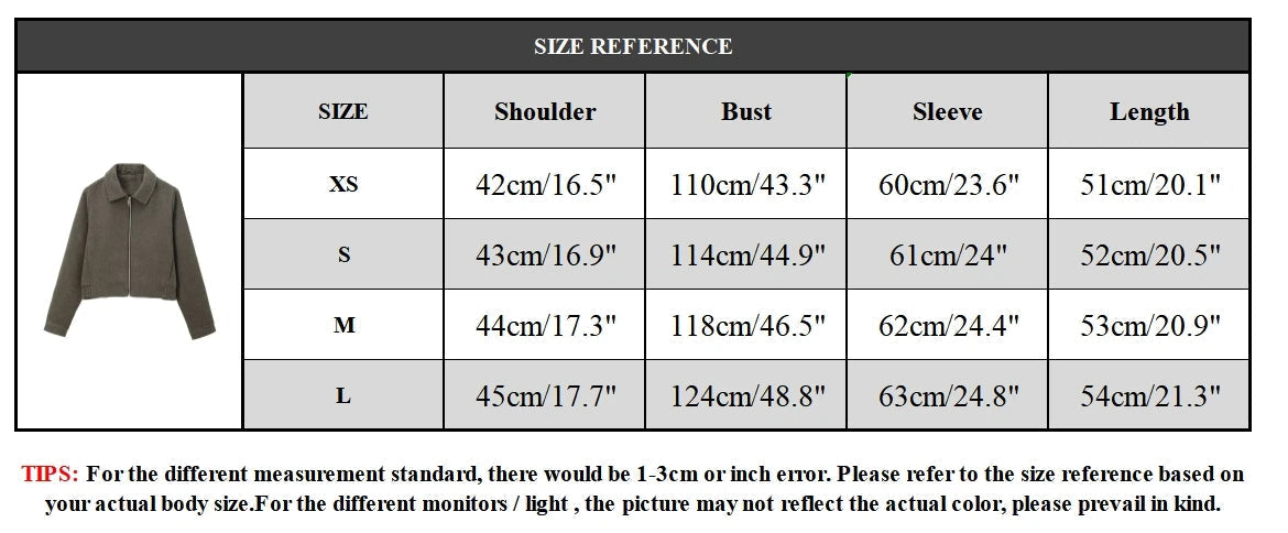 Aiertu  -  Women Fashion Army Green Front Zipper Jackets Vintage Lapel Neck Long Sleeves Female Chic Lady Outfits Aiertu