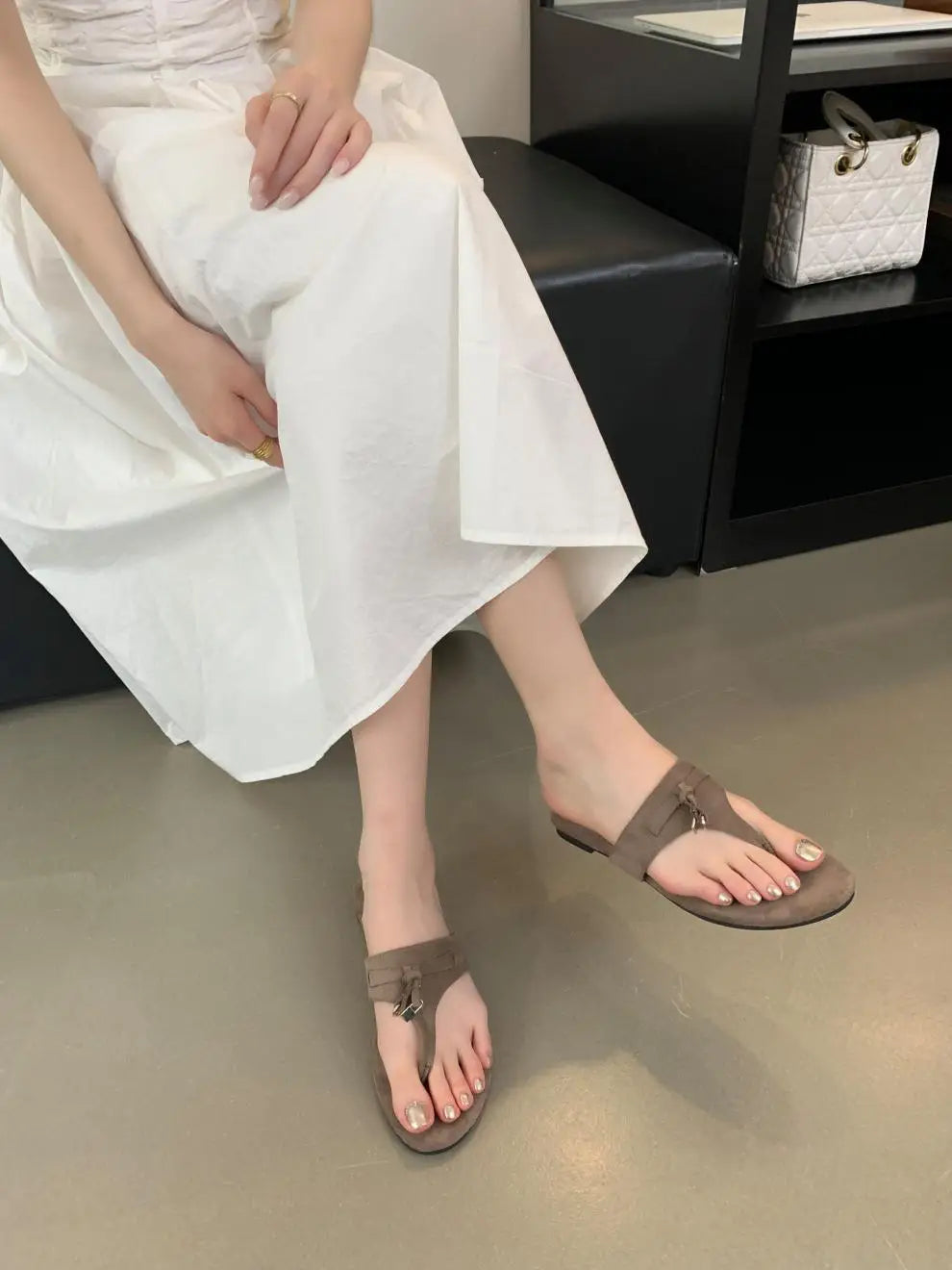 Aiertu  -  Fashion Women Casual Faux Suede Slippers Wedges Heel Cork Mules Platform Clog Non Slip Sole Buckle Outdoor Home Shoes Aiertu