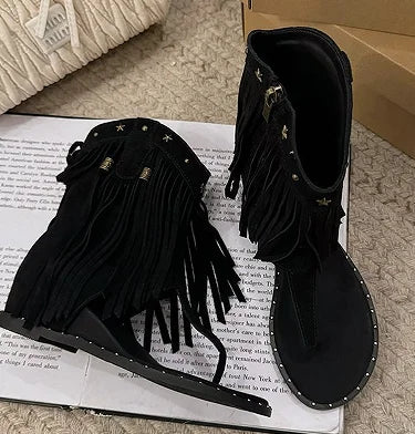 Aiertu  -  Fashion Studded Sandals Women's Shoes Flip Flops Low Heel Tassel Summer Roman Shoes Luxury Corrective Toe Clip Boots New Style Aiertu