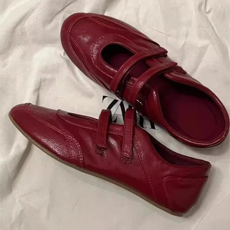 Aiertu  -  Women's Shoes Flats Moccasins Red Casual Leather Barefoot Woman Loafers Trend Elegant Comfortable Rome Summer Sale Walking Aiertu