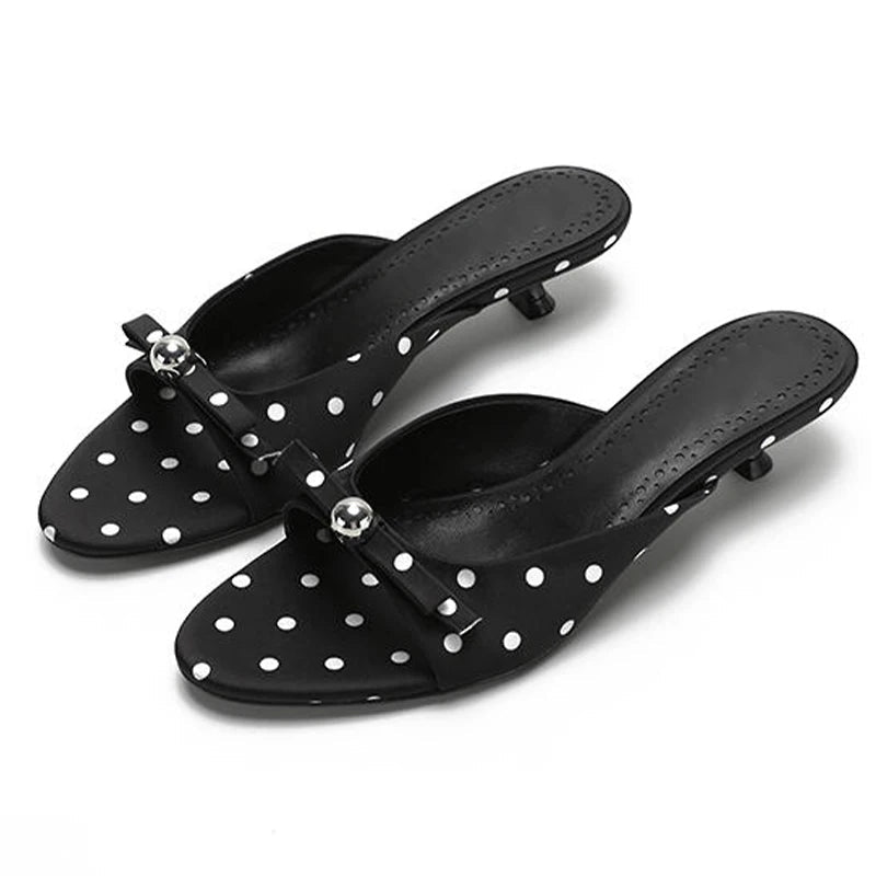 Aiertu  -   New Summer Thin Low Heels Slippers Women Fashion Butterfly-knot Open Toe Sandals Female Slides Shoes Aiertu