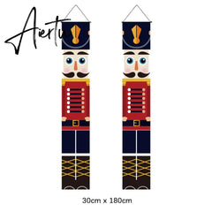 2Pcs/set Chritmas Door Banner Ornaments Merry X-Mas Snowman Santa Claus Letter Christmas Tree Pendant Drop Ornaments Party Decor Aiertu