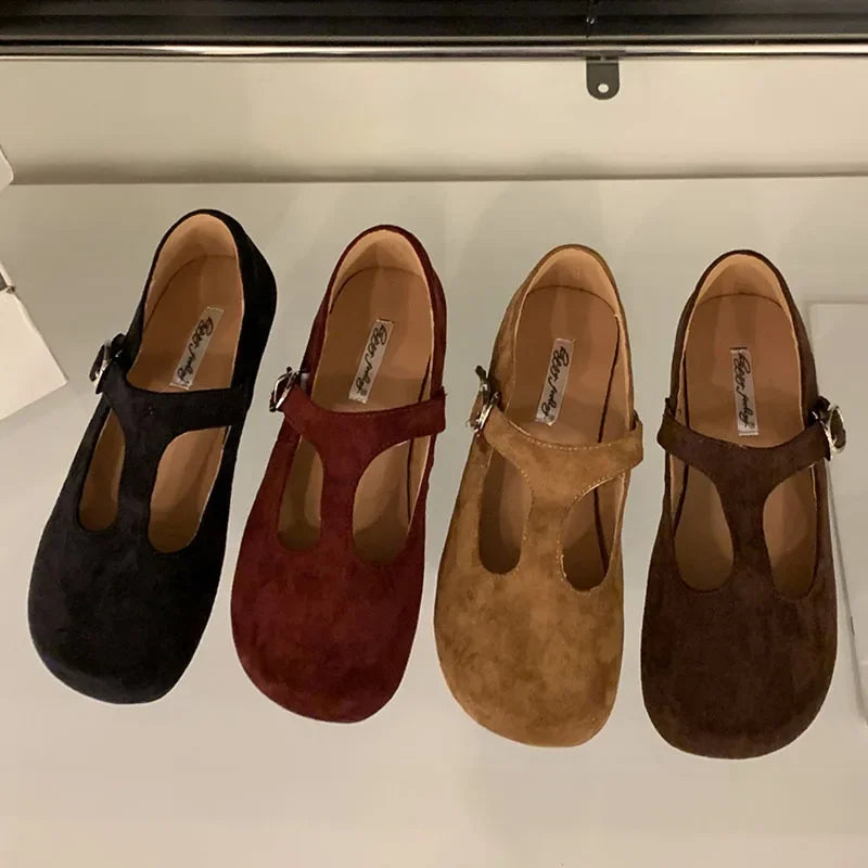 Aiertu  -  Autumn Women Flats Fashion Round Toe Slip On Ladies Elegant Mary Jane Shoes Soft Flat Heel Outdoor Dress Ballerin Shoes New Shoe Aiertu