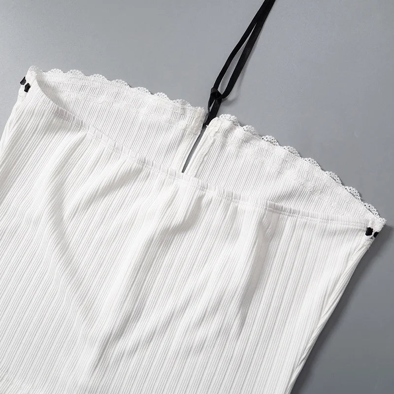 Aiertu  -  Pure desire wind contrasting color tube top hollow strap strap sleeveless tube top women's spring and summer Aiertu