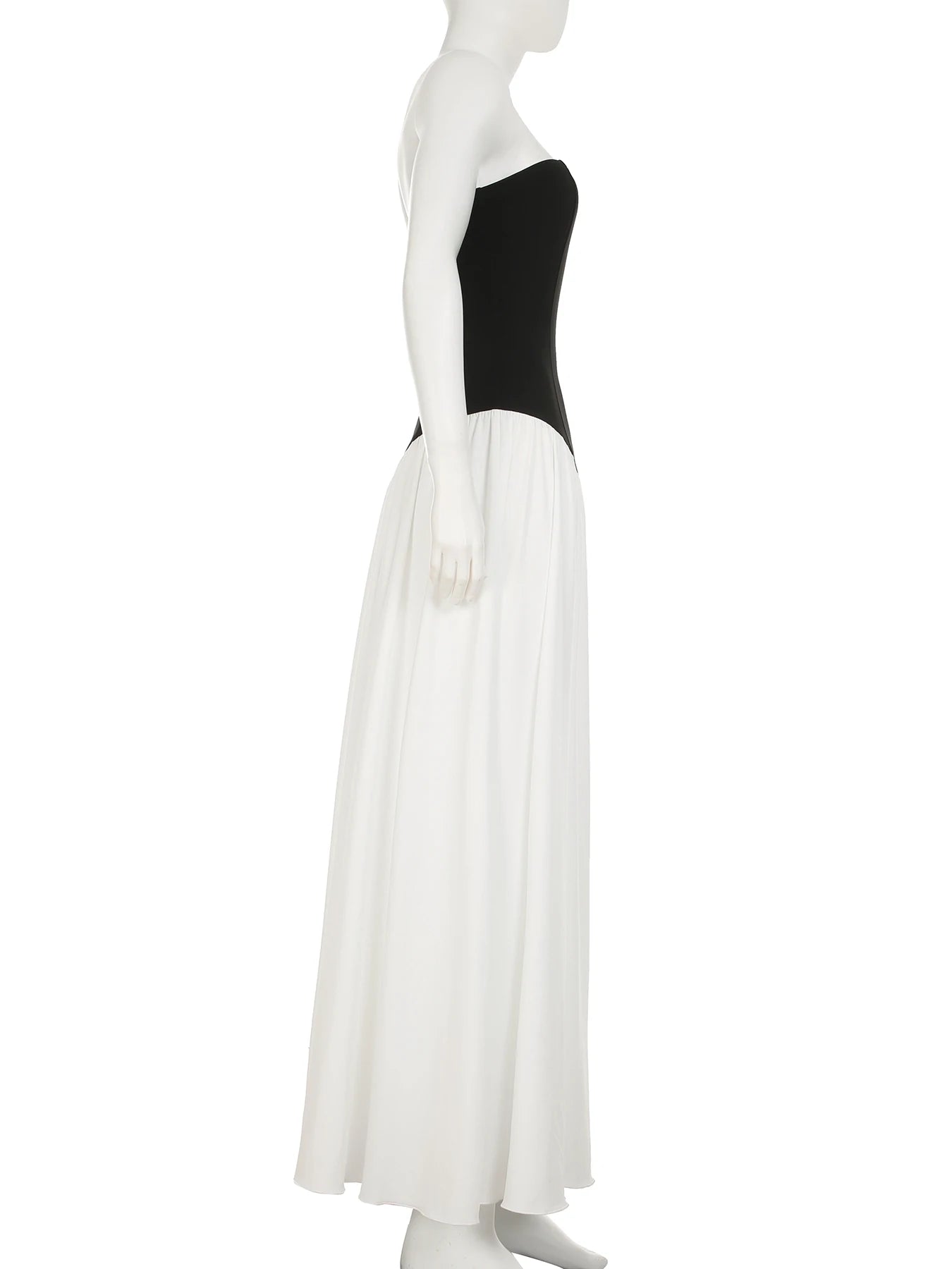 Aiertu  -  Elegant Fashion Slim Patchwork Split Tube Dress Holiday Sexy Slash Neck Sleeveless Maxi Dresses For Women 2026 Summer Aiertu