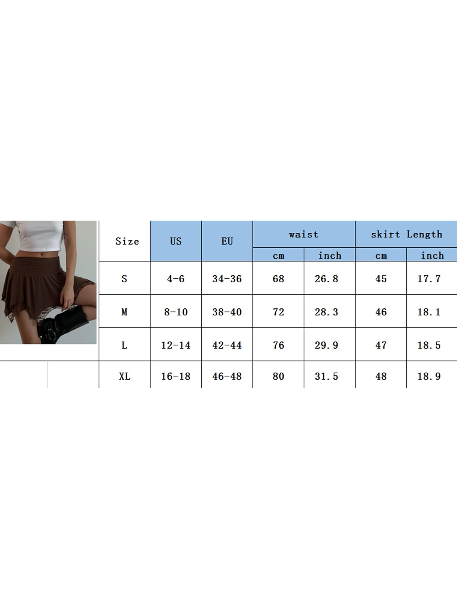 Aiertu  -  Women's Summer Mini A-Line Skirts Casual Mid Waist Solid Color Lace Asymmetrical Skirts Short Skirts Streetwear Aiertu