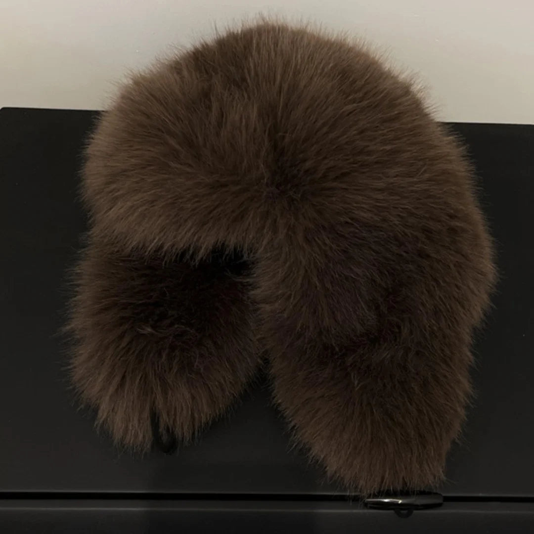 Aiertu  -  Thick Furry Faux Fur Hats For Women Men Winter Outdoor Keep Warm Earflap Ski Hat Girl Corner Buckle Windproof Russian Bomber Cap Aiertu
