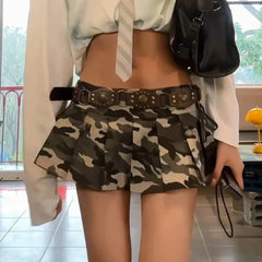 Aiertu  -  Trendy Camouflage Pleated Skirts Low Waist Mini Skirt Y2k Streetwear Summer Clothes Woman P82-CI17 Aiertu