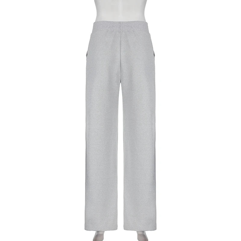 Aiertu  -  All-match Casual Pants Women Streetwear Drawstring Knitted Pants Autumn Basic Trousers Concise Slacks Sporty Sweatpants Aiertu