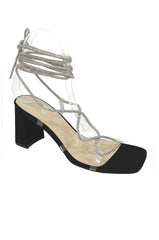 Aiertu  Demii - Wide Friendly Embellished Lace Up Heels Aiertu