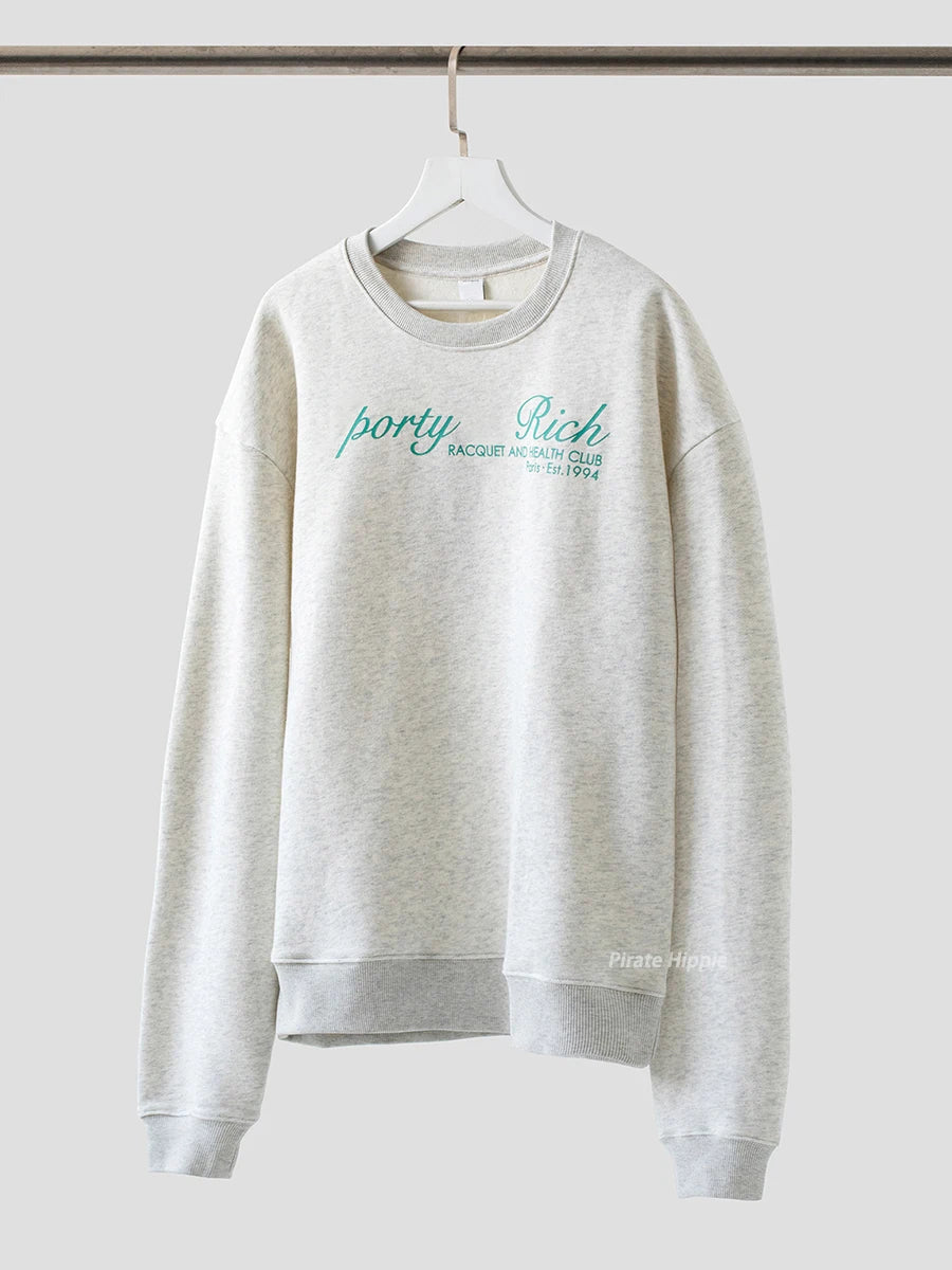 Aiertu  -   New York Letter Print Sweatshirt Women Classic O Neck Long Sleeve Pullover Autumn Casual Vintage Sporty Rich Sweatshirt 2026 New Aiertu