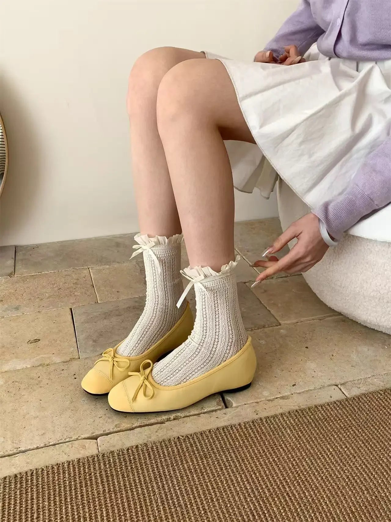 Aiertu  -  Bow Women Ballet Flats Shoes Casual Shallow Loafers Shoes Elegant Women's Sandals 2025 Summer Comfort Sneakers New Woman Shoes Aiertu
