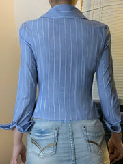 Aiertu  Office Ladies Casual Striped Blouse Elegant Basic Turn-Down Collar Long Sleeve Shirts Women Spring Autumn Streetwear Aiertu