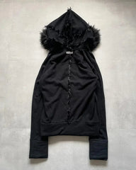 Aiertu  -  Exquisite Trendy Stitching Fur Collar Simple Double-sided Hooded Thickened Coat High Street Hip-hop Y2k Punk Retro Couple Coat Aiertu