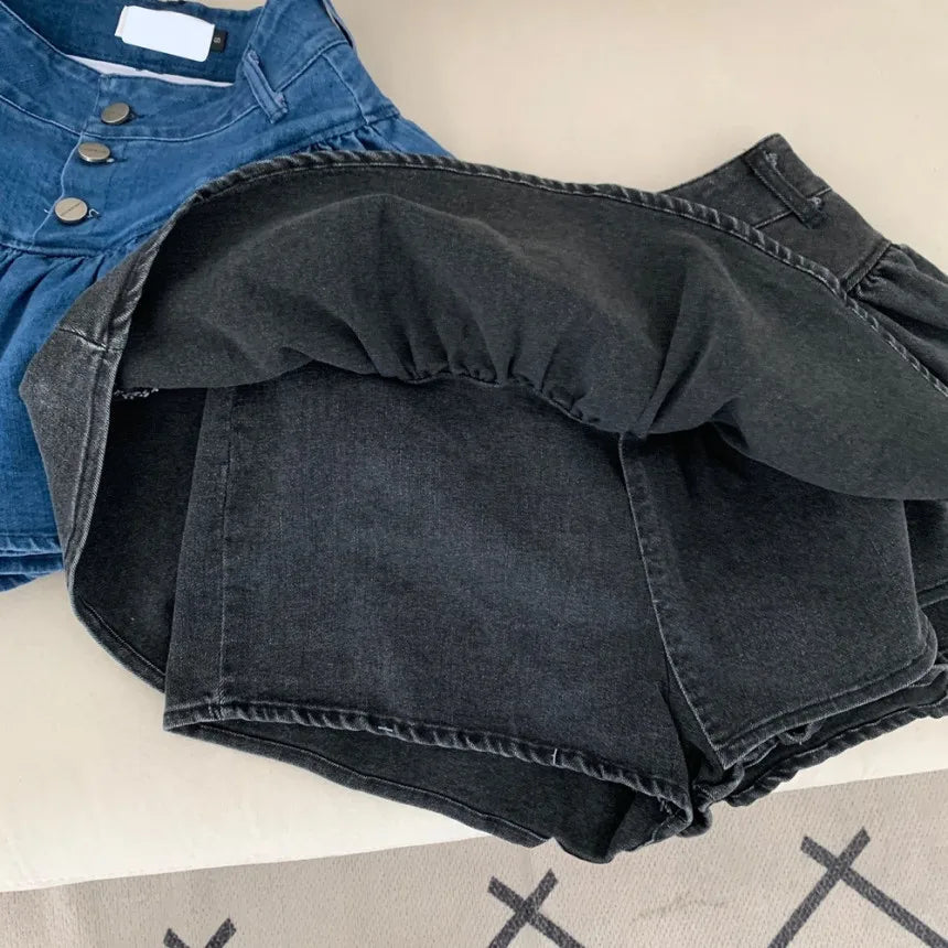 Aiertu  -  Korean Y2K Sheath High Waist Solid Color Shorts Skirts 2025 Spring Women's Slim Fit Hotsweet Sexy Style Harajuku Denim Skirt Aiertu