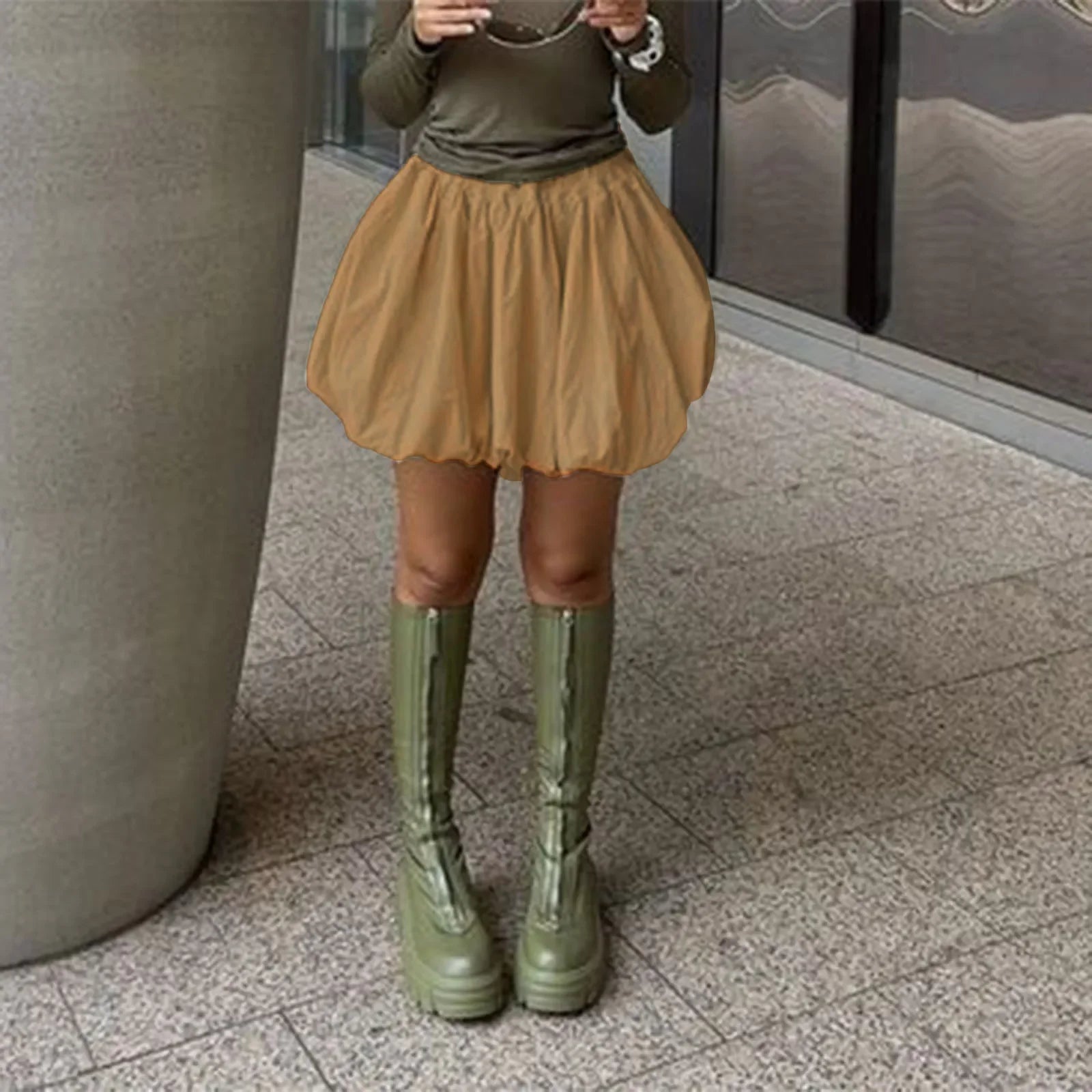 Aiertu  -  High Waist Mini Spring Summer Skirts Women Ruffle Pleated Fashion Korean Ladies Skirts Loose Casual Woman Lantern Skirts S-XL Aiertu