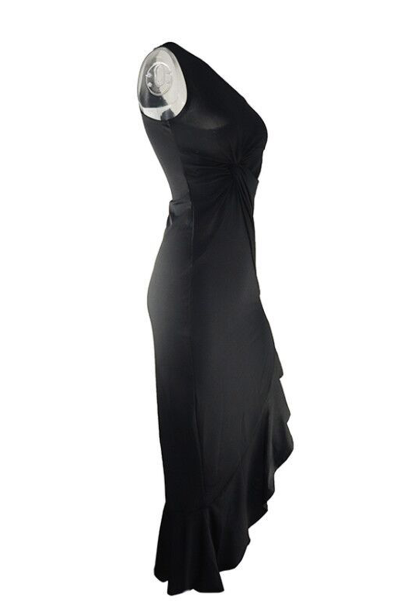 Aiertu  -  Elegant Solid Flounce Slit One Shoulder Evening Dress Dresses(8 Colors) Aiertu