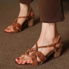 Aiertu  -  Luxury Women's Sandals Summer Fashion Ankle Strap Hollow Shoes Outdoor Comfortable Elegant High Heels Women Sandals Aiertu