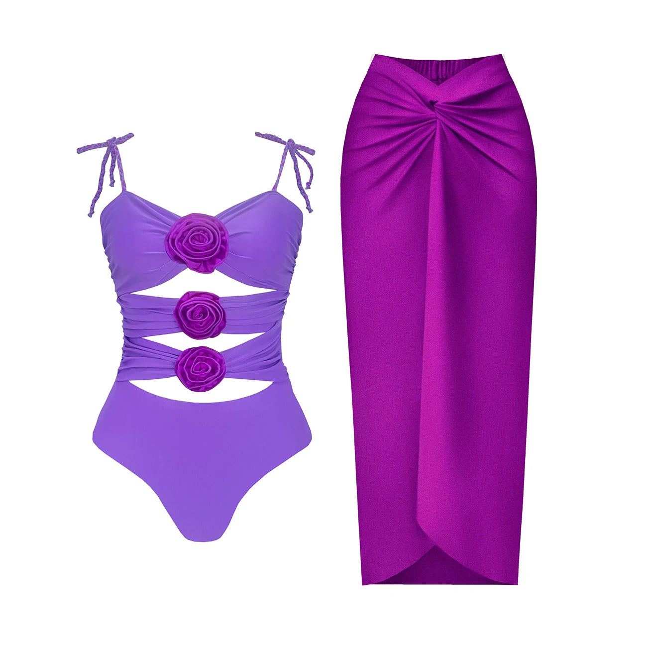 Aiertu  -  3D Flower One Piece Swimsuit Sexy Women Swimwear V Neck Summer Suits Female Off Shoulder Bikinis Sliming Bodysuit Chic Beachwear Aiertu